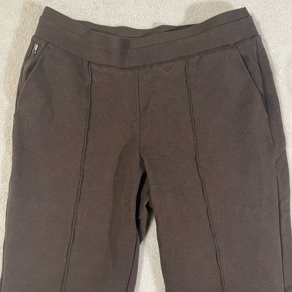 Athleta Pants Womens M Petite Brown Venice Heathered Pintuck Equestrian Athletic - Picture 3 of 12